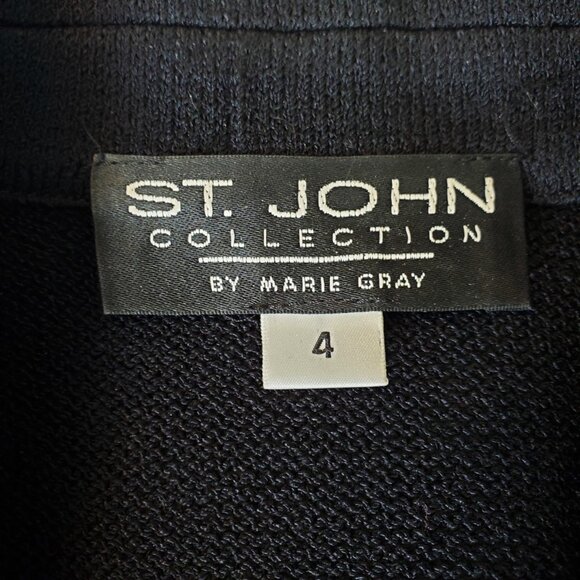 St. John Collection Black Pant Suit w/Red Dragonflies & Ornate Gold Embroidery - Picture 7 of 9